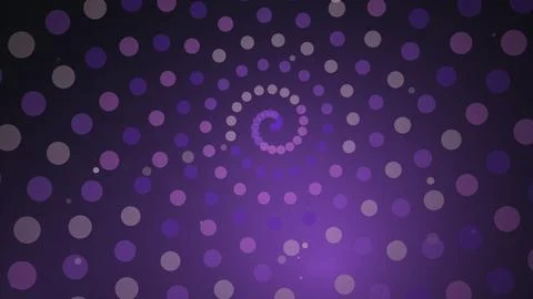 Purple spiral pattern with dots on dark background Stock Illustration