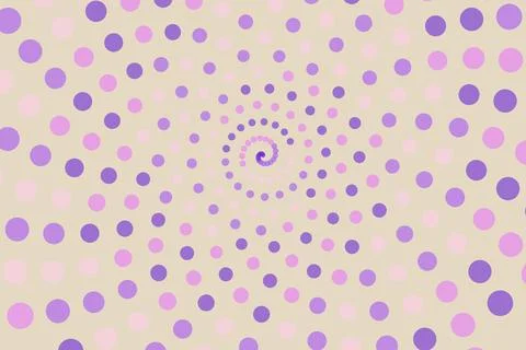 Purple spiral pattern with dots on light background Stock Illustration