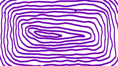 Purple spiral target pattern in centered handwritten style on a white backg.. Stock Footage 323571345