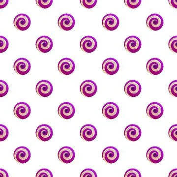 Purple spiral umbrella repeating pattern on white background Stock Illustration
