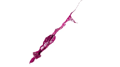 Purple splash in the air. in slow motion. Colored paint Stock Footage