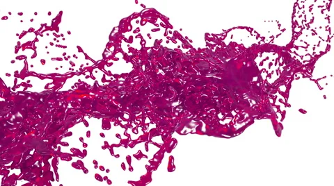 Purple splash. big spilling fluid in slow motion. juice Stock Footage