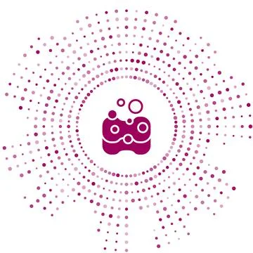 Purple Sponge icon isolated on white background. Wisp of bast for washing dishes Stock Illustration