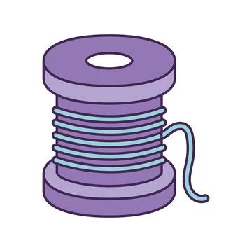 Purple spool of thread 스톡 일러스트