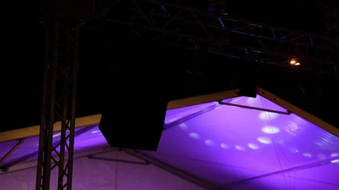 Purple spot light reflection on the tent | Stock Video | Pond5