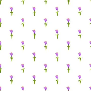 Purple spring flower seamless pattern background design Illustrazione stock