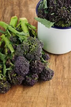 Purple sprouting broccoli Stock Photos