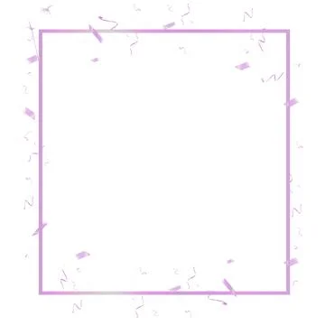 Purple square border transparent background for party, New Year, Christmas Stock Illustration