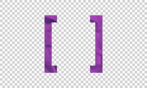 Purple square brackets isolated on white background for web design and codi.. Stock Illustration