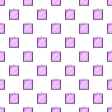 Purple square frames hanging on white wall pattern 스톡 일러스트