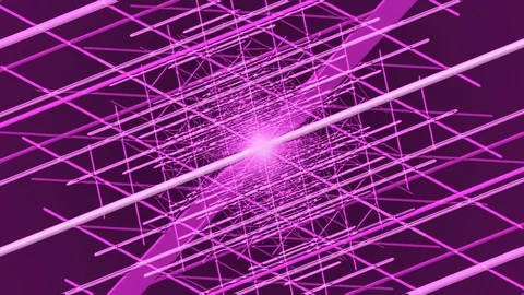 Purple Square of Lines Rotation Video stock 100690131