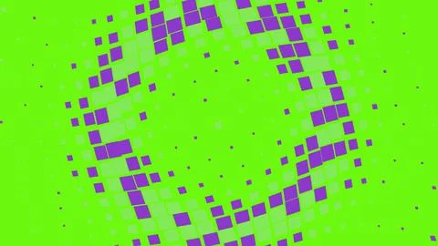 Purple square pattern on bright green background Stock Illustration