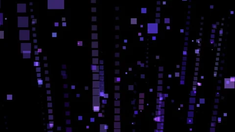 Purple Square Pixel Rain Dark Background Animation 库存影片 339828090
