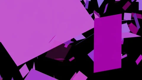 Purple Squares and Rectangles Falling on Black geometric Video stock 317564388