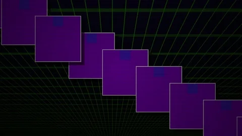 Purple squares on black background. Stock Footage 334538251
