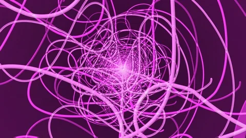 Purple Squiggle Line 01 Rotation Stock Footage 100700963
