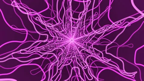 Purple Squiggle Star Rotation Stock Footage 100851660