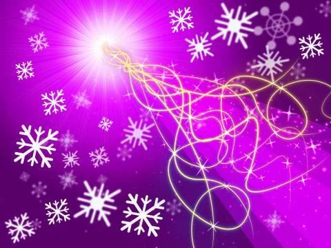 Purple squiggles background shows pattern and snowflakes. 스톡 일러스트