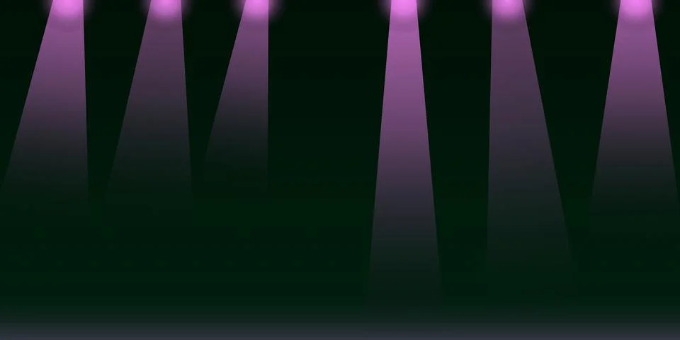 Purple stage lights creating dramatic beams Stock Illustration