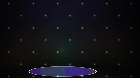 Purple Stage Platform with Glowing Particles in Dark Digital Background for.. Stock Footage 343756488