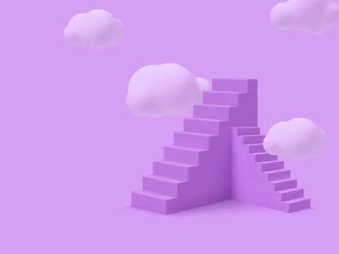 Purple stairs with clouds. Stock-Illustration