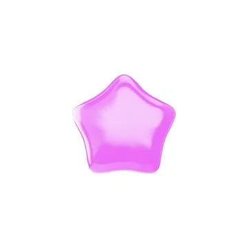 Purple star realistic 3d vector icon, glossy violet smoothed star rating for ui Stock Illustration