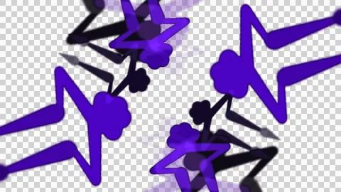 Purple starburst design elements with black accents Stock Illustration
