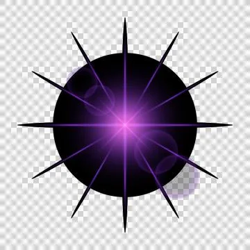 Purple starburst effect with sharp lines radiating from a bright center on .. Stock Illustration