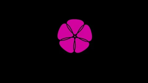 A  purple starburst shape pulses with light on a black background Stock Footage 320873282