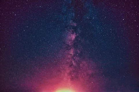 Purple starry night Stock Photos