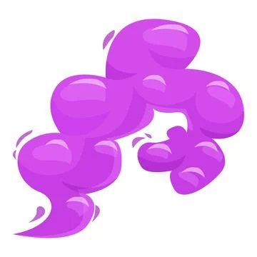 Purple steam cloud is floating and forming funny shapes Stock Illustration