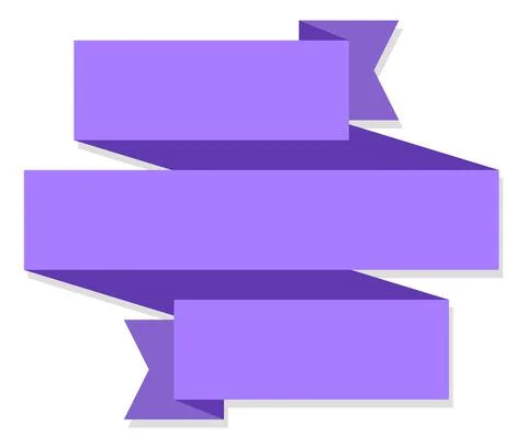Purple sticker ribbon. Empty text flag banner イラスト素材