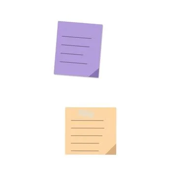 Purple sticky note with checklist isolated Stock Illustration