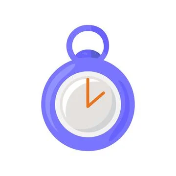 Purple stopwatch flat illustration representing time management Stock Illustration