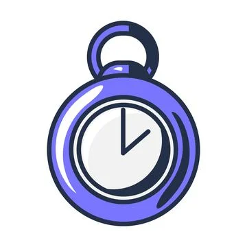 Purple stopwatch flat illustration representing time management 스톡 일러스트