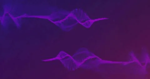 Purple strands image over dark gradient background Stock Illustration