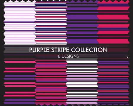 Purple Stripe Seamless Pattern Collection 스톡 일러스트