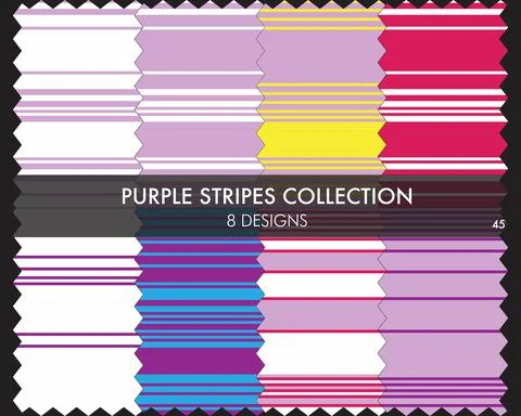 Purple Stripe Seamless Pattern Collection イラスト素材