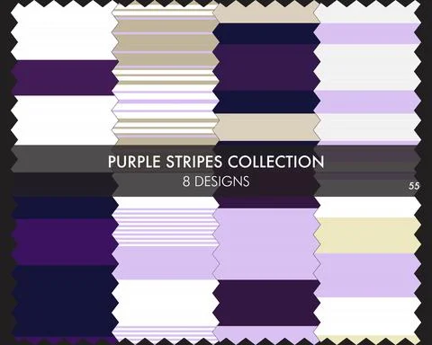 Purple Stripe Seamless Pattern Collection Stock Illustration