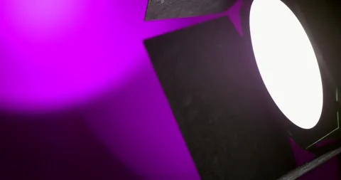 Purple Studio Spotlight Closeup, Dramatic Concert Lighting Stock Footage 333427176