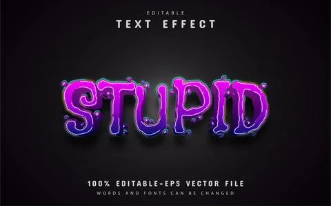 Purple stupid text effect Stock Illustration
