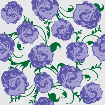Purple stylized roses seamless pattern Stock Illustration
