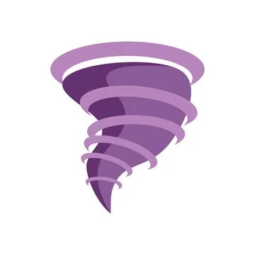Purple stylized tornado moving fast creating damage Stock Illustration