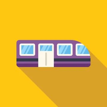 Purple subway train icon representing urban public transport 스톡 일러스트