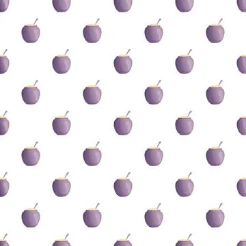 Purple sugar bowls pattern repeating seamless background 库存插图