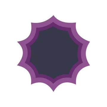 Purple sun shape icon with dark empty space Illustrazione stock