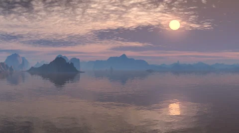 Purple sunset Stock Footage 34364896