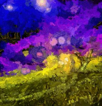 Purple sunset Stock Illustration