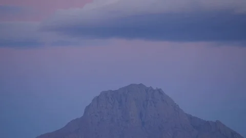 Purple sunset on a mountain timelapse, 4K Stock Footage 107345098