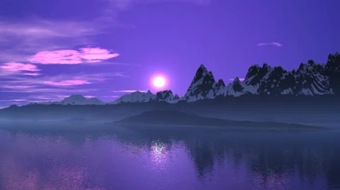 Purple sunset in the mountains Stock Footage 38441853